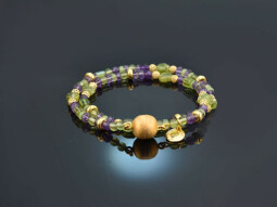 Summer Garden! Fancy Armband 2reihig Peridot und Amethyst...