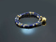 K&ouml;nigin der Nacht! Fancy Armband 2reihig Lapislazuli und Saphir Silber 925 vergoldet