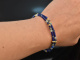 K&ouml;nigin der Nacht! Fancy Armband 2reihig Lapislazuli und Saphir Silber 925 vergoldet