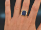 Um 1980! Klassischer Wappen Siegel Ring mit Lapislazuli Gold 585