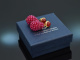 Sweet Raspberries! Schicke Tropfen Ohrringe roter und pinker Achat Silber 925 vergoldet