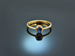 Fine Blue! Ring mit Saphir und Brillanten Gold 750