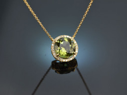 Green Shine! Collier mit gr&uuml;nem Turmalin und Diamanten Gold 750
