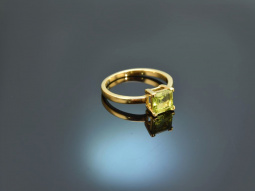 Square Green! Schlichter Ring mit Peridot Gold 750