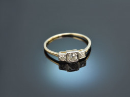 Um 1920! Historischer Verlobungs Ring mit Diamanten Gold 585