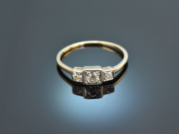 Um 1920! Historischer Verlobungs Ring mit Diamanten Gold 585