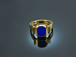 Um 1990! Hochwertiger Ring mit Lapislazuli Gold 585