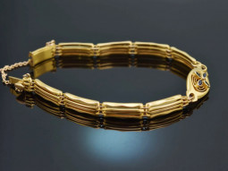 Around 1900! Historic Art Nouveau bracelet with sapphires in 333 gold