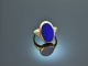 Um 1920! Klassischer Wappen Siegel Ring mit Lapislazuli Gold 585