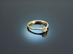 Around 1980! Classic engagement ring with brilliant-cut diamond 0.25 ct gold 585
