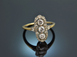 Around 1910! Beautiful Belle Epoque diamond ring ca. 0.6 ct gold 585 platinum
