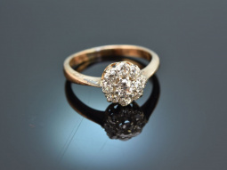 Around 1900! Historic diamond ring ca. 0.7 ct red gold 585
