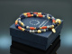 Ancient Chic! Fancy Armband 2reihig Koralle Lapislazuli Saphir und Sodalith Silber 925 vergoldet