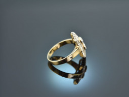 Around 1930! Art Deco ring with diamonds, gold 585 and platinum