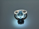 Swiss Blue! Edler Topas Ring mit Brillanten Wei&szlig; Gold 750