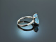 Swiss Blue! Edler Topas Ring mit Brillanten Wei&szlig; Gold 750