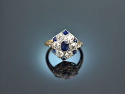 Wien um 1920! Art Deco Ring mit Saphiren und Diamanten...