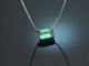 Intense Green! Collier mit gr&uuml;nem Turmalin Wei&szlig; Gold 750