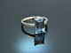 Intense Blue! Ring with finest aquamarine white gold 750