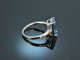 Intense Blue! Ring with finest aquamarine white gold 750