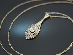 Um 1920! Sch&ouml;nes Art Deco Collier mit Diamanten Gold...