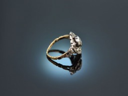 Um 1800! Historischer Ring mit Diamantrosen Gold 585