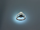 Um 1915! Ring mit wasserblauem Aquamarin und Diamanten Platin 950