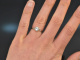 Um 1915! Ring mit wasserblauem Aquamarin und Diamanten Platin 950