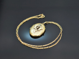 Around 1890! Medallion pendant with chain gold 585