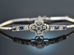 Um 1930! Art Deco Armband mit Diamanten und Saphiren...