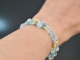 Pale Blue! Fancy Armband Aquamarin Chalcedon Achat Angelit Silber 925 vergoldet