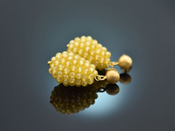 Sunshine! Drop earrings yellow zircon silver 925 gold-plated