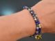 Blue Tones! 2reihiges Fancy Armband Saphir Sodalith Lapislazuli Silber 925 vergoldet