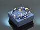 Blue Tones! 2reihiges Fancy Armband Saphir Sodalith Lapislazuli Silber 925 vergoldet