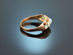 Brimingham 1899! Viktorianischer Ring mit Opalen Gold 375