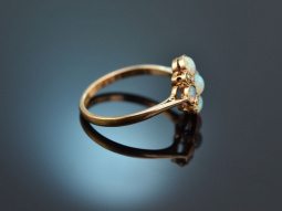England um 1880! Viktorianischer Ring mit Opalen und...