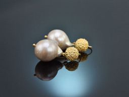 Pretty Pearls! Zarte Ohrringe Graue Zucht Perlen Silber...