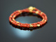 Lovely Corals! Fancy Armband 2reihig Mittelmeer Koralle Silber 925 vergoldet