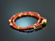 Lovely Corals! Fancy Armband 2reihig Mittelmeer Koralle Silber 925 vergoldet