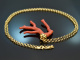 Boho Style! Large coral branch pendant with long chain silver 925 gold plated