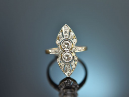 Around 1920! Noble Art Deco ring with diamonds approx. 0.7 carat gold 750