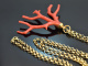 Boho Style! Large coral branch pendant with long chain silver 925 gold plated