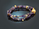 Lovely Lavender! 2reihiges Fancy Armband aus Amethyst und Achat Sterlingsilber 925 vergoldet