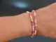 Pink Panther! 2 reihiges Fancy Armband mit Rubin Pink Saphir Achat und Rosenquarz Sterlingsilber 925 ros&eacute;vergoldet