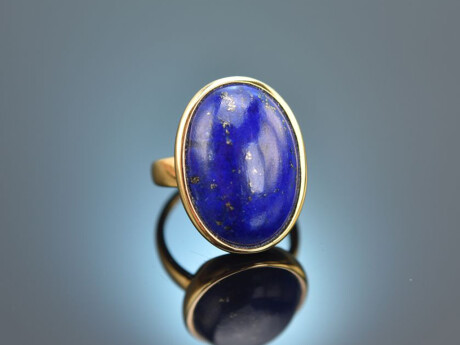 Royal Blue! Gro&szlig;er Ring mit Lapislazuli Gold 750