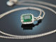 Fine Green! Anh&auml;nger mit Kette Smaragd Diamanten Wei&szlig;gold 750