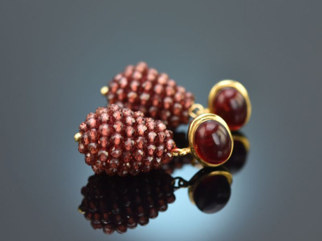 Wild wine! Drop earrings garnet red agate silver 925 gold-plated