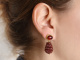 Wild wine! Drop earrings garnet red agate silver 925 gold-plated