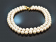 Jackie Style! Double row cultured pearl necklace clasp silver 925 gold plated