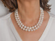 Jackie Style! Double row cultured pearl necklace clasp silver 925 gold plated